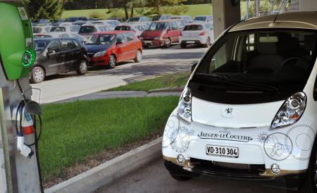 An electric car made available to employees at the Manufacture Jaeger-LeCoultre.