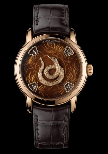 The Legend of the Chinese Zodiac - Year of the Snake - Pink Gold - Grand Feu Enamel Dial - Alligator Strap