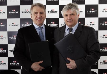 François Thiebaud, President of Tissot, and Eric Saintrond, FISU Secretary-General/CEO.