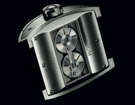 The Corum Ti-Bridge Automatic Dual Winder. Backside view.