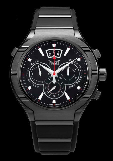 Piaget Polo FortyFive - Steel and titanium case with black ADLC treatment - Self-winding chronograph movement with Flyback and GMT functions - Limited and numbered edition of 20 pieces for Dubail