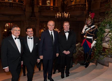 Jean-Louis Beffa, Juan-Carlos Torres, Frédéric Mitterrand and Bernard Stirn, President of the Opéra