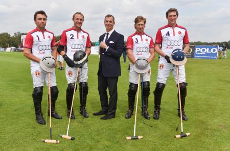 Piaget and the England polo team - Ollie Cudmore, Mark Tomlinson, Philippe Léopold-Metzger, CEO Piaget, James Beim and Luke Tomlins