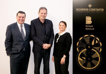 Juan-Carlos Torres, CEO Vacheron Constantin, Christophe Hespel, École Boulle Director, Samira Marquis, Human Ressources and Vacheron Constantin Institute Director