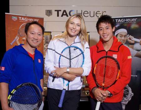 Maria Sharapova, Kei Nishikori (brand ambassadors) and Michael Chang - TAG HEUER @ Julio Piatti