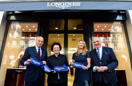 Inauguration Longines boutique - Frédéric Bondoux, Florence Ollivier, Steffi Graf, Walter von Känel