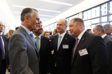 His Excellency the President of the Portuguese Republic Prof. Aníbal Cavaco Silva, Salomão Kolinski, CEO Tempus Internacional, and Alain Delamuraz, Blancpain Vice-President and Head of Marketing