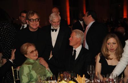 Dr. Krim, Elton John, Bill Clinton & Chelsea Clinton