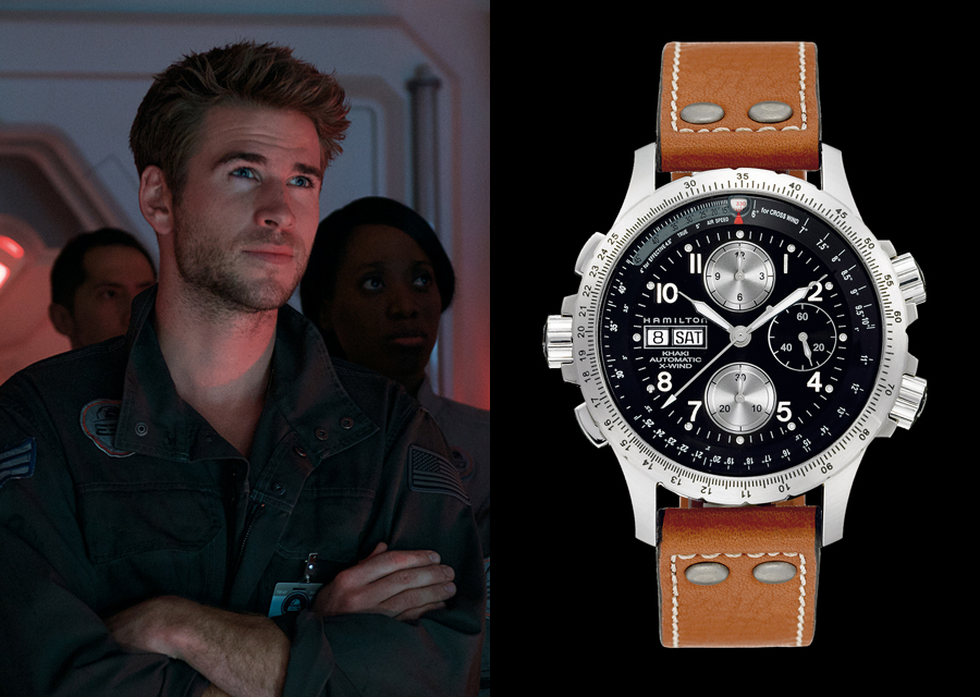 Liam Hemsworth with the Hamilton Khaki X-Wind Chronograph in Independence Day : Resurgence