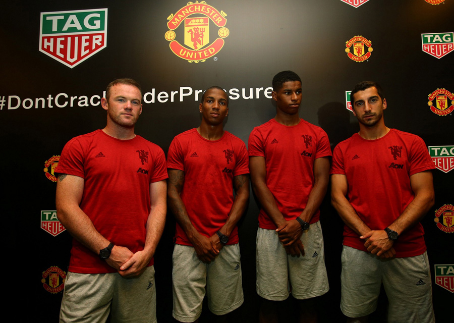 Manchester United representatives present at the event. (From left Wayne_ Rooney, Ashley Young, Marcus Rashford, Henrikh Mkhi