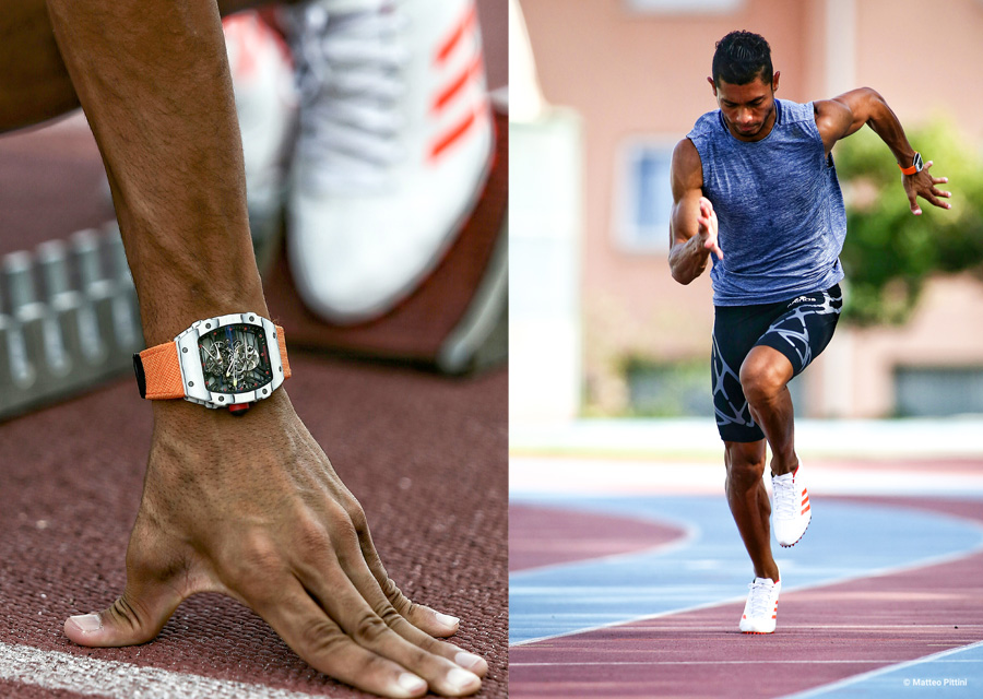 Wayde Van Niekerk wearing an RM 27-02