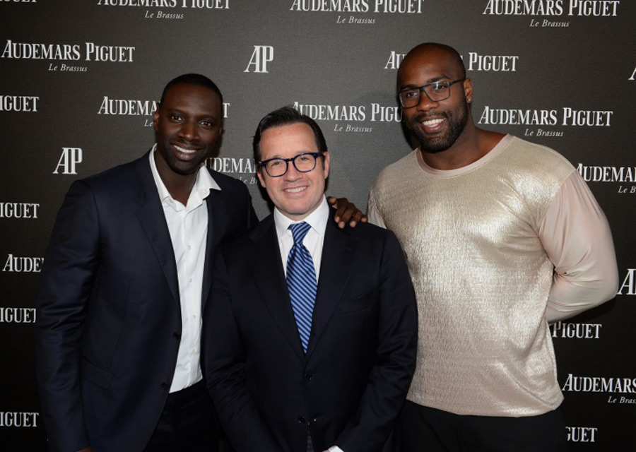 Teddy Riner and Omar Sy, new Audemars Piguet ambassadors, alongside François-Henry Bennahmias, CEO of Audemars Piguet