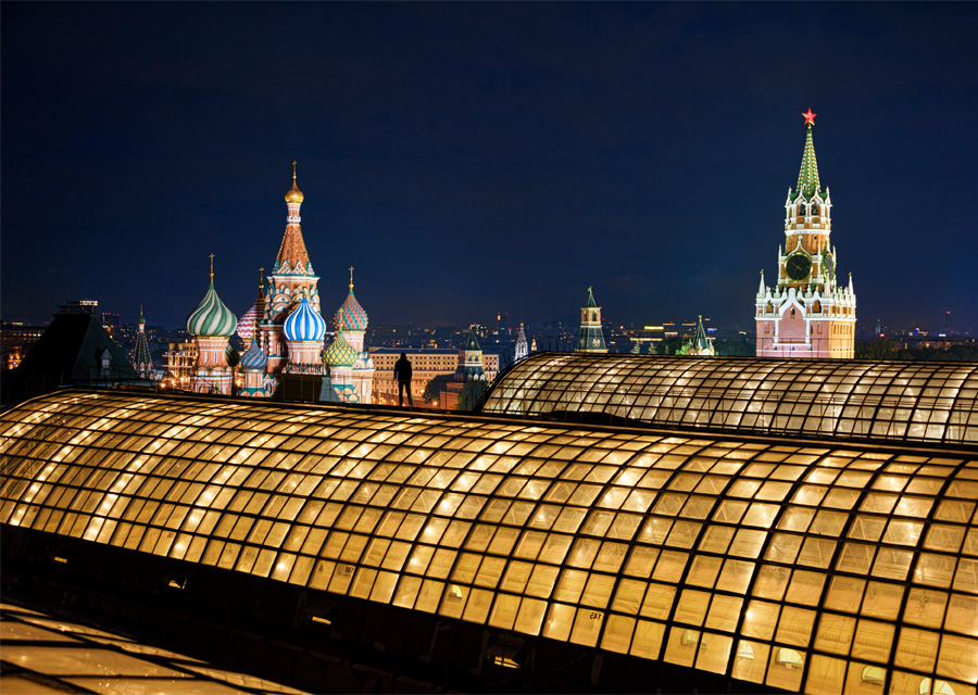 Red Square seen from the GUM roof: Moscow