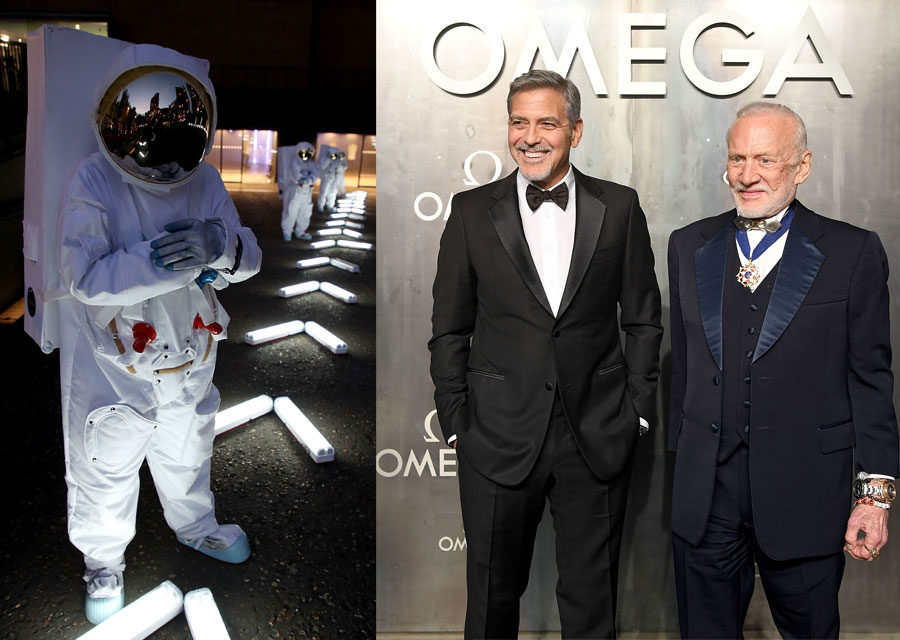 Guests like George Clooney and Buzz Aldrin were welcolmed by astronauts