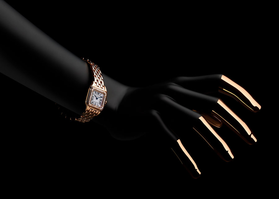 The Panthère de Cartier in pink gold set with diamonds