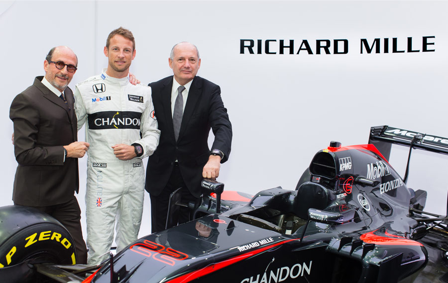 Richard Mille with Jenson Button and Ron Dennis - © Patrick Gosling Beadyeye