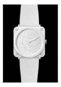 Watch Bell & Ross BR S White Ceramic Phantom  AVIATION BRS-WHC-PH/SRB White  Ceramic - Rubber Strap