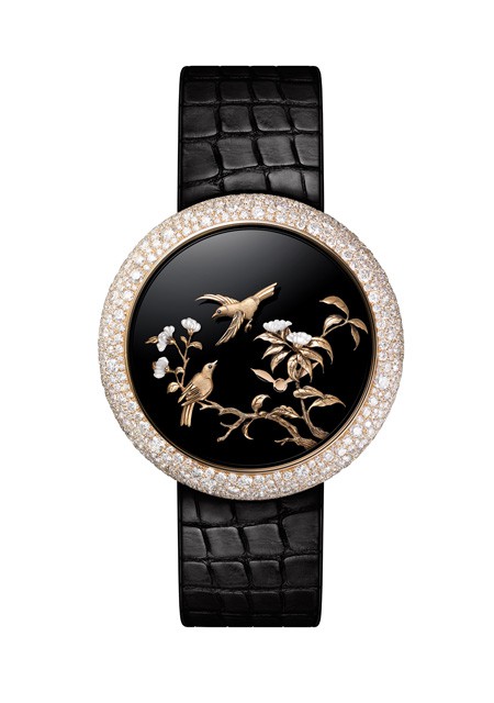 Watch Mademoiselle Privé Coromandel Sculpted Gold - Flying Birds
