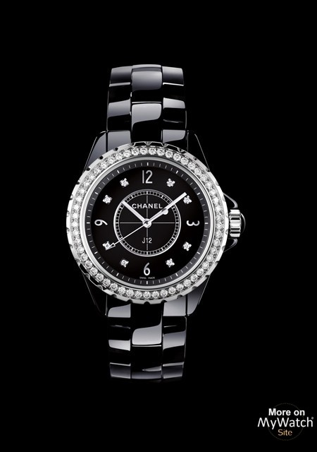 Watch Chanel J12 Diamants  J12 H3108 Black Ceramic - Diamonds - Slim Bezel  - 33mm