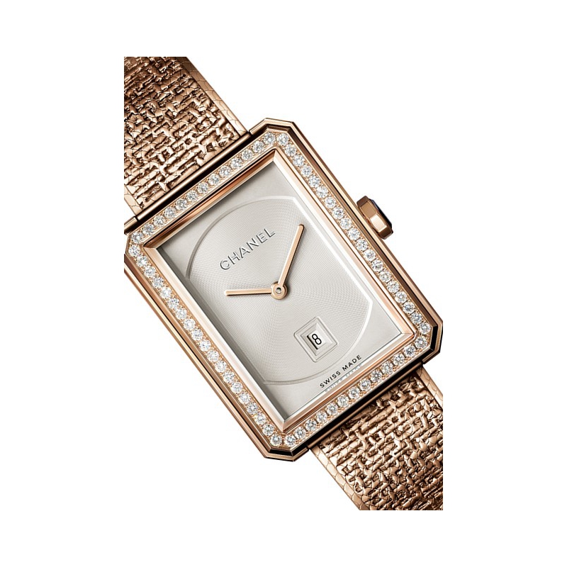 Chanel Boy-Friend Beige Gold Tweed Watch For Sale – AAA