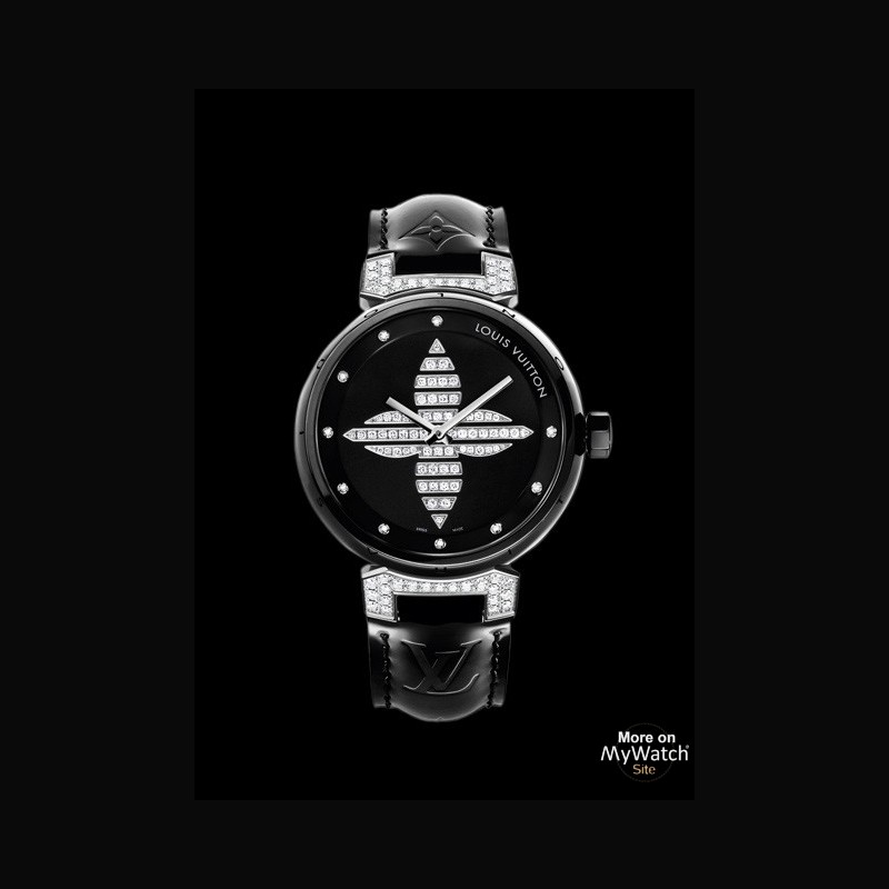 Tambour watch Louis Vuitton Black in Steel - 30110916