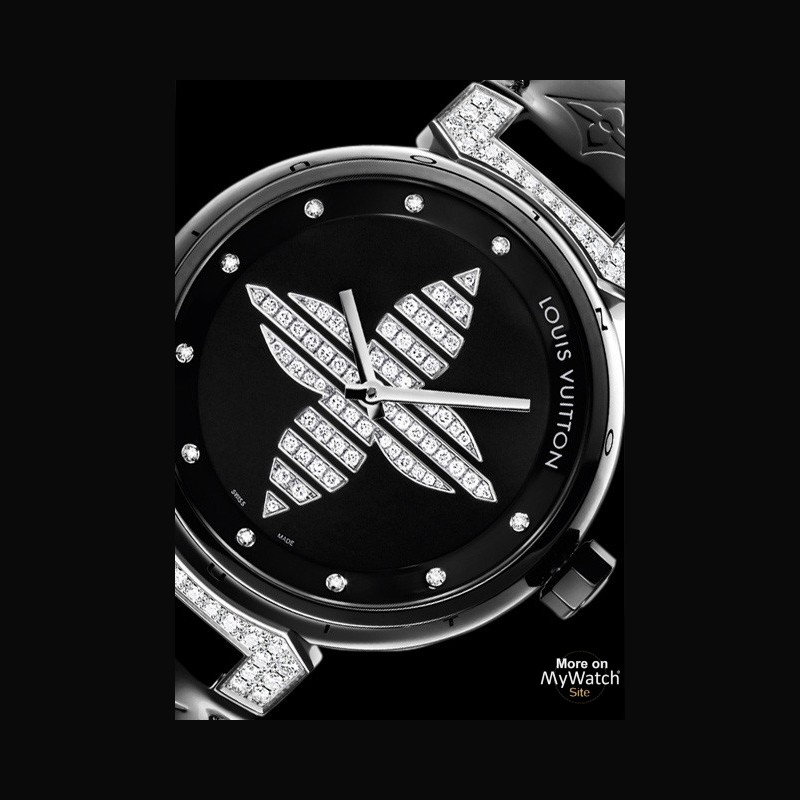 Watch Louis Vuitton Tambour Forever Céramique | Tambour Forever Black Ceramic - Steel - Diamonds ...