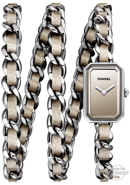 Watch Chanel Première Rock Gold  Première H5583 Steel - Mirror Dial - Steel  and Golden Fabric Triple Row Chain Bracelet