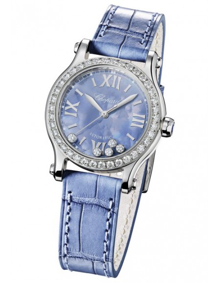 Happy Sport Automatic Bleu diamants