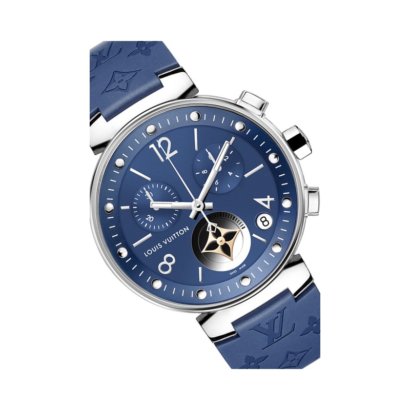 Watch Tambour Moon Star Blue Chronographe 39,5mm | Louis Vuitton Steel - Blue Dial