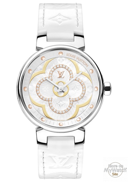 NEW LOUIS VUITTON TAMBOUR Q WATCH1111 ct quartz 39 MM IN STEEL AND