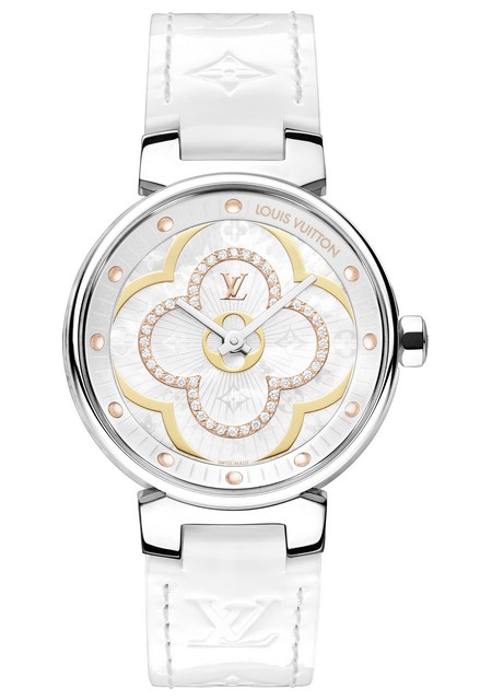 Louis Vuitton Tambour Blossom 35 Rose Gold Diamond Watch