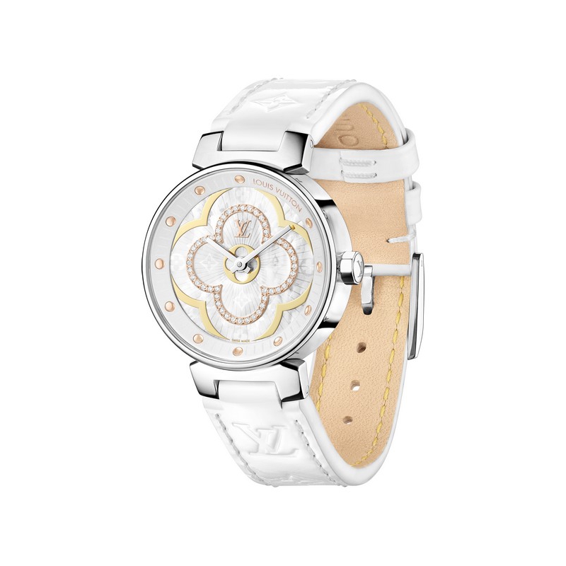 Louis Vuitton Tambour Moon Divine MM QA019Z Ladies Watch Pre-Owned [b0619]