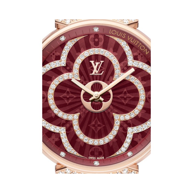 Louis Vuitton Tambour Blossom 35 Rose Gold Diamond Watch – Opulent