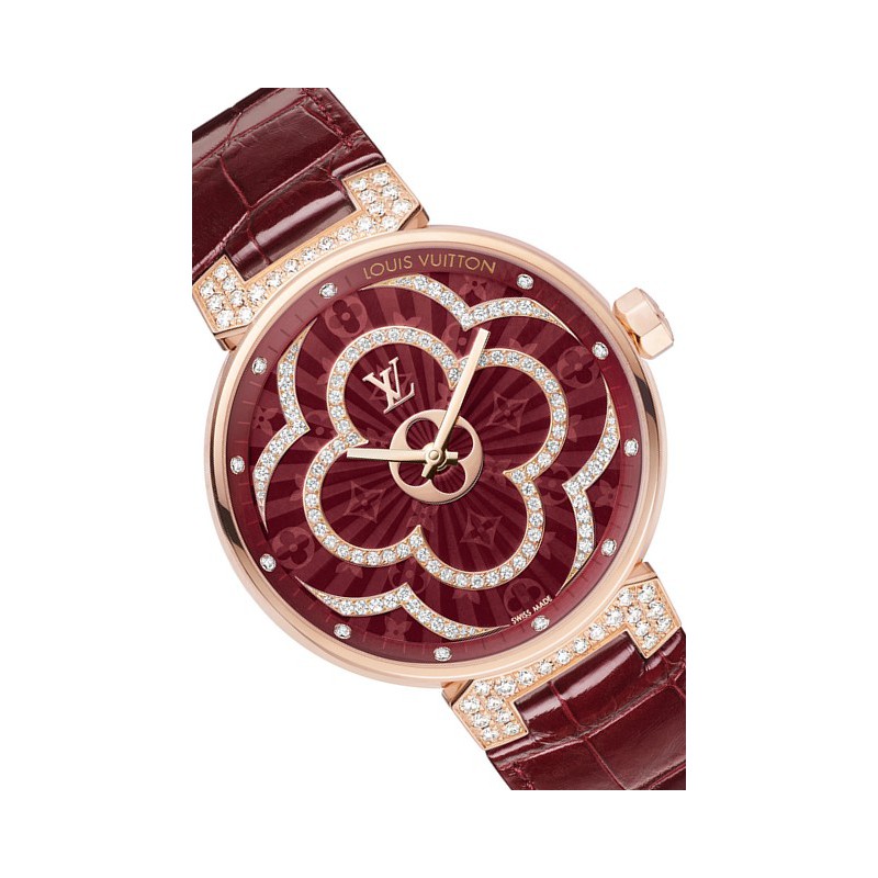 Tambour chronographe watch Louis Vuitton Pink in Steel - 25608137
