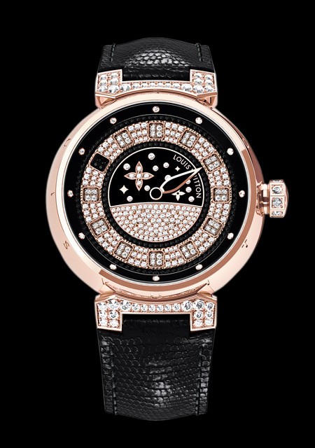 Tambour pink gold watch Louis Vuitton Black in Pink gold - 24246766