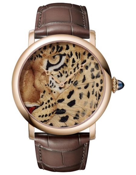 Rotonde De Cartier Wood Marquetry Watch