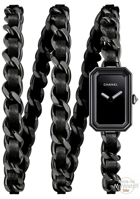 Chanel Premiere Chain Large Black Dial Watch H3250