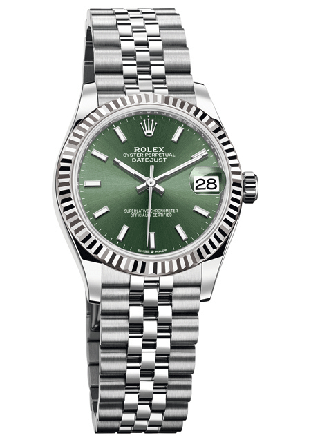 rolex oyster perpetual datejust 31 green