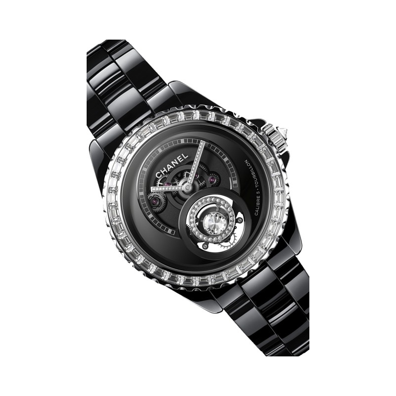 Watch Chanel J12 Diamond Tourbillon  J12 Ceramic - Diamonds - Black Dial -  Bracelet Ceramic