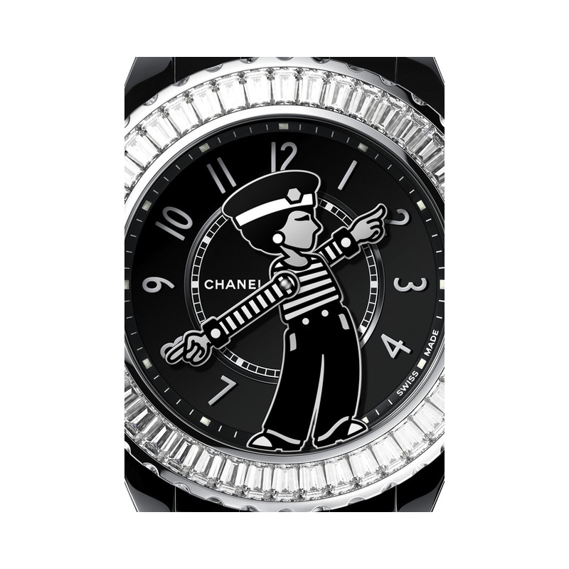 Chanel Mademoiselle J12 La Pausa Reference H7609, A Black Ceramic Automatic Wristwatch, Mens Watch