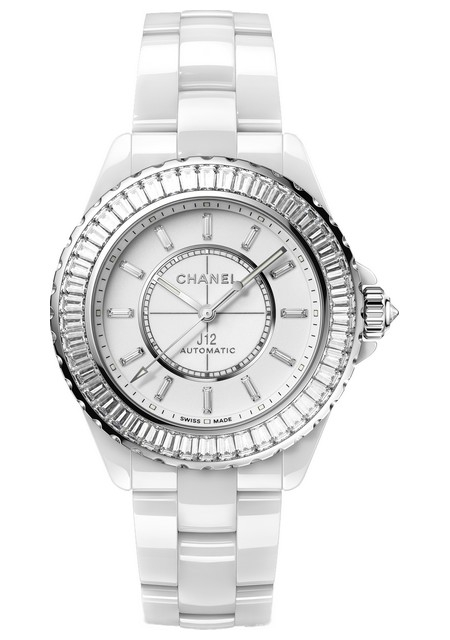 chanel white round baguette