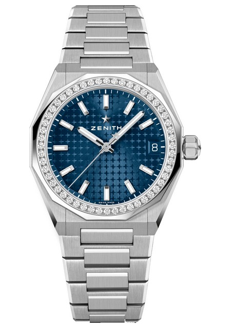 Watch Defy Skyline – 36 mm  Zenith 16.9400.670/51.I001 Stainless Steel -  Diamonds - Blue Dial - Bracelet Stainless Steel