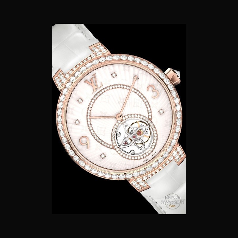 Tambour pink gold watch Louis Vuitton White in Pink gold - 27375123