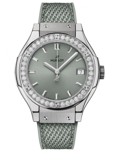 Classic Fusion Titanium Sage Green Diamonds