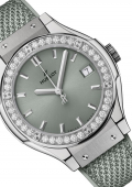 Classic Fusion Titanium Sage Green Diamonds