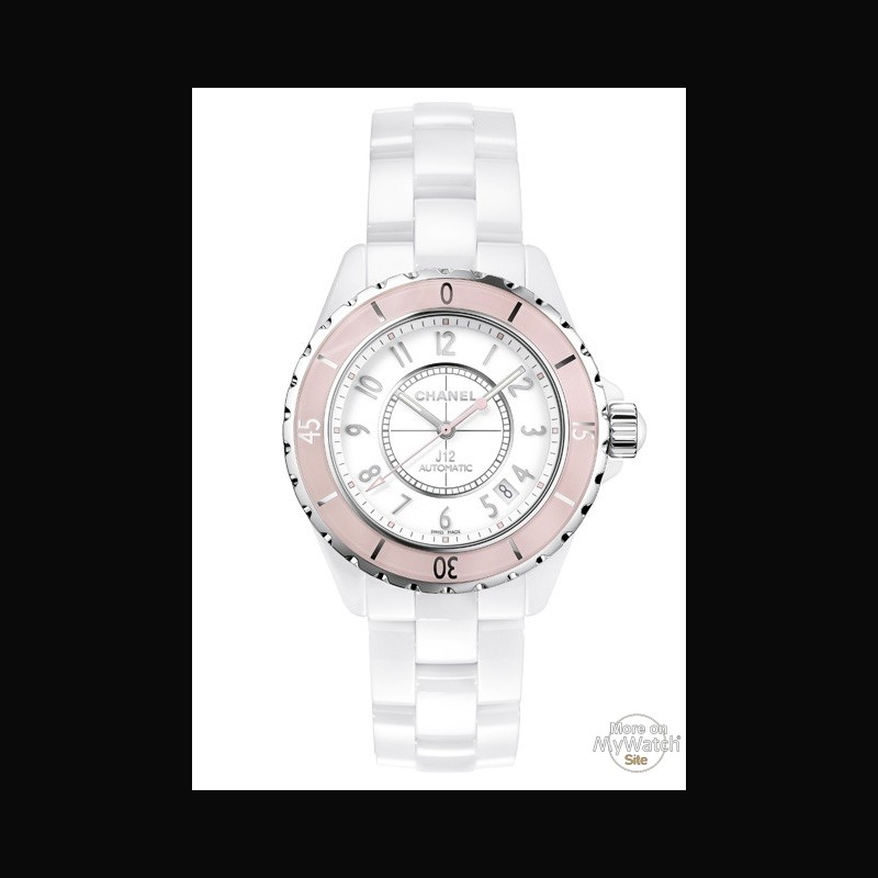 Watch Chanel J12 Soft Rose  J12 H4468 White Ceramic - Pastel Pink Bezel -  38mm