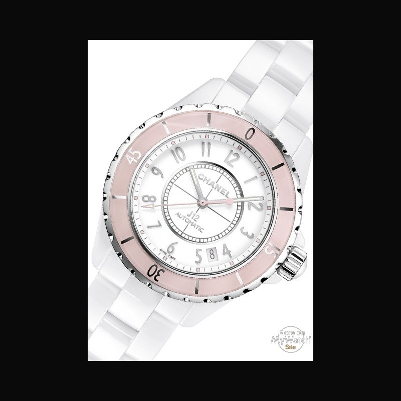 Watch Chanel J12 Soft Rose  J12 H4468 White Ceramic - Pastel Pink Bezel -  38mm