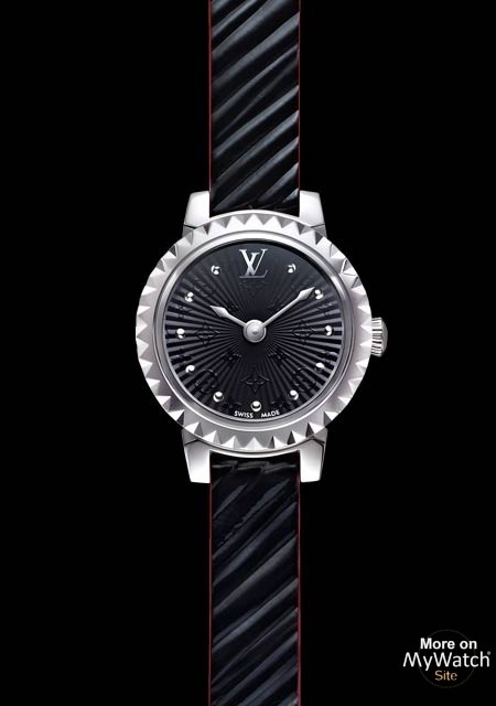 Watch Louis Vuitton Tambour Monogram Bijou Acier  Tambour Monogram Bijou  Steel - Electric Black Epi Leather Strap