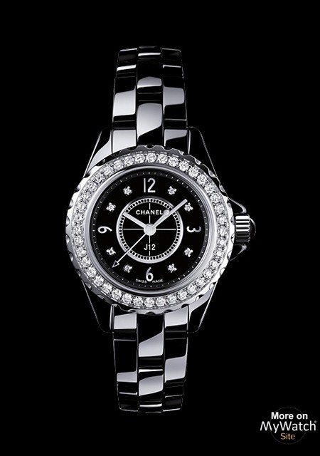 Chanel J12 Classic ceramic & Steel Brilliant-cut Diamond Bezel Women's  Watch H2571